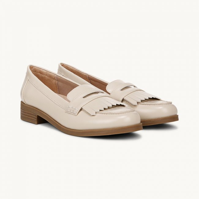 LifeStride Santana Loafer - Cream Beige Faux Leather