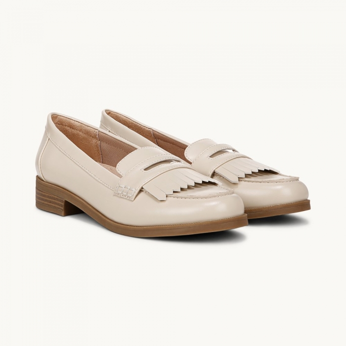 LifeStride Santana Loafer - Cream Beige Faux Leather