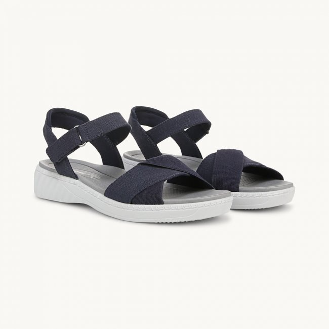 LifeStride Lane Strappy Sandal - Navy Blazer Denim Fabric