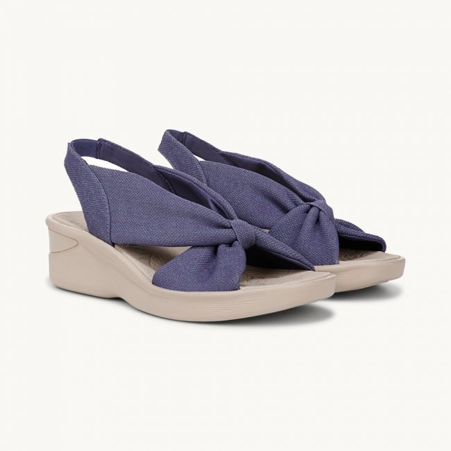 LifeStride Serenade Slide Slingback Sandal - Skipper Blue Stretch Fabric