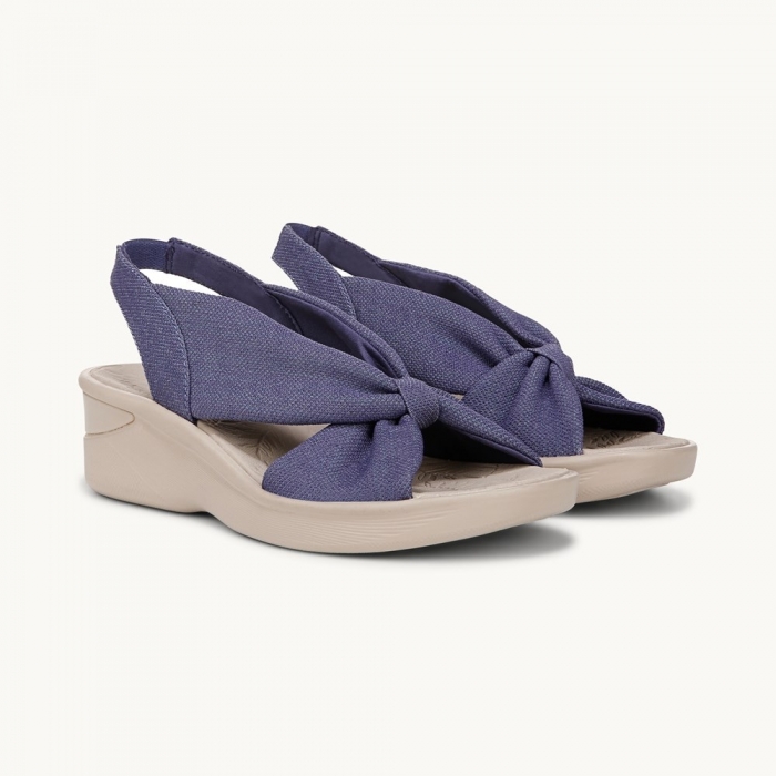 LifeStride Serenade Slide Slingback Sandal - Skipper Blue Stretch Fabric