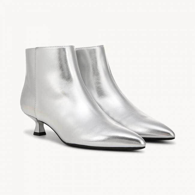 LifeStride Maya Ankle Bootie - Silver Faux Leather