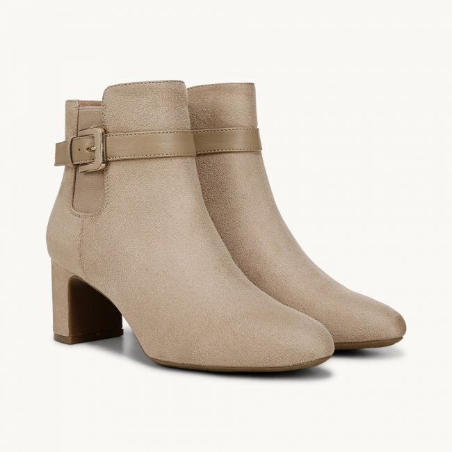 LifeStride Truly Ankle Bootie - Dover Taupe Faux Leather