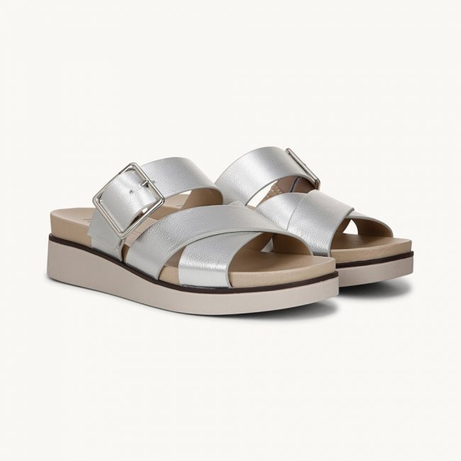 LifeStride Getaway Sandal - Silver Faux Leather