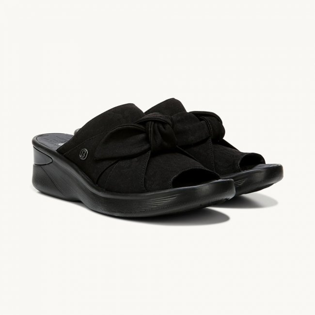 LifeStride Smile Wedge Sandal - Black Cheetah Fabric