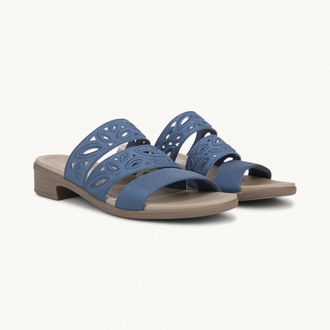 LifeStride Poppy Strappy Sandal - Elemental Blue Shimmer Fabric