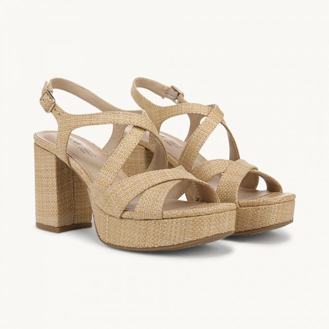 LifeStride Adrianna Dress Sandal - Natural Tan Faux Leather