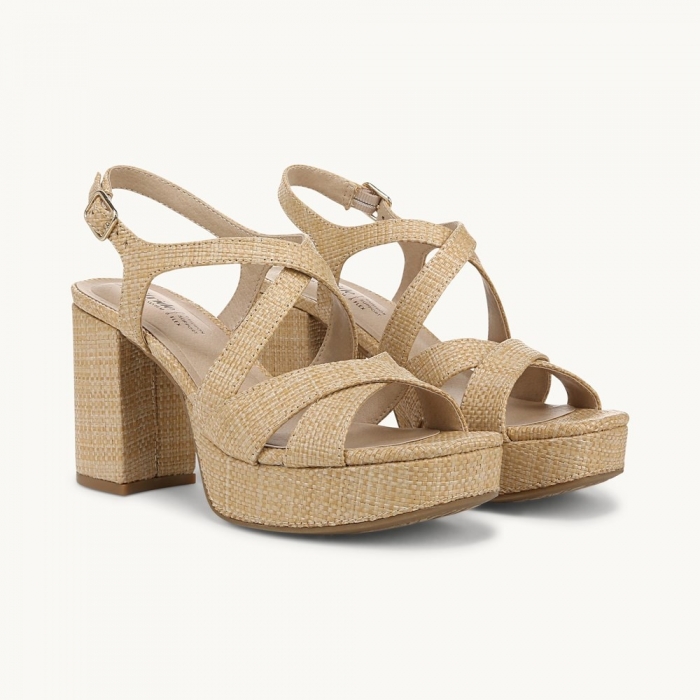 LifeStride Adrianna Dress Sandal - Natural Tan Faux Leather