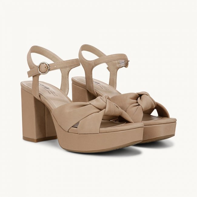LifeStride August Dress Sandal - Tan Faux Leather