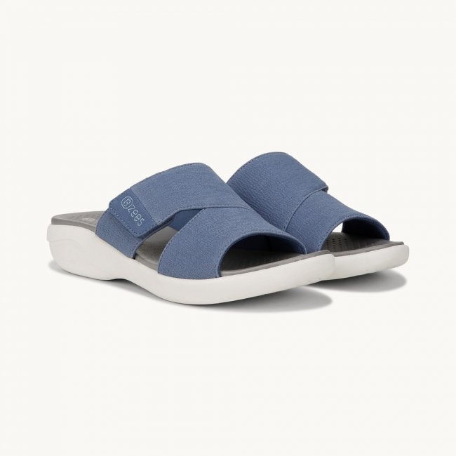 LifeStride Carefree Wedge Sandal - Blue Fabric