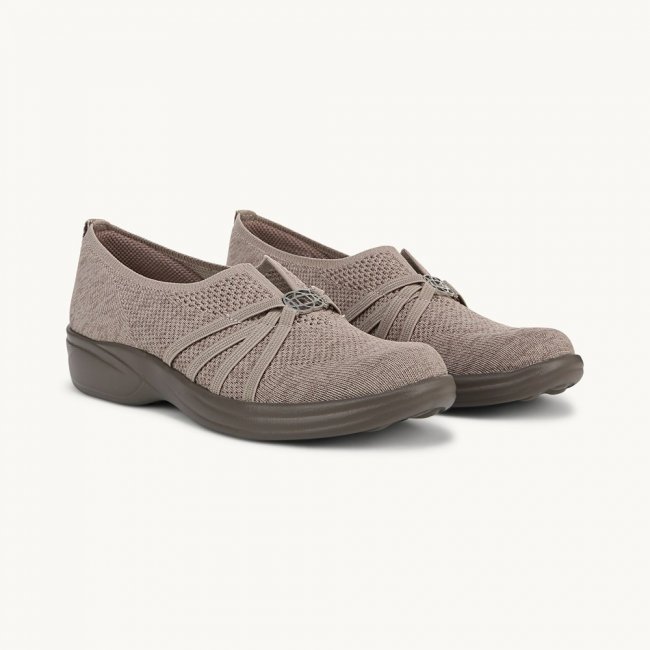 LifeStride Niche Slip On - Simply Taupe Knit Fabric