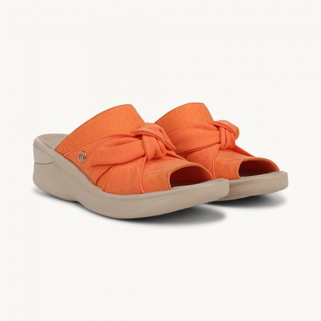 LifeStride Smile Wedge Sandal - Orange Fabric