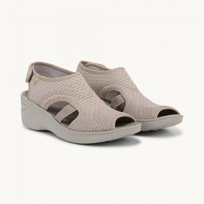 LifeStride Dream Wedge Sandal - Beige Fabric