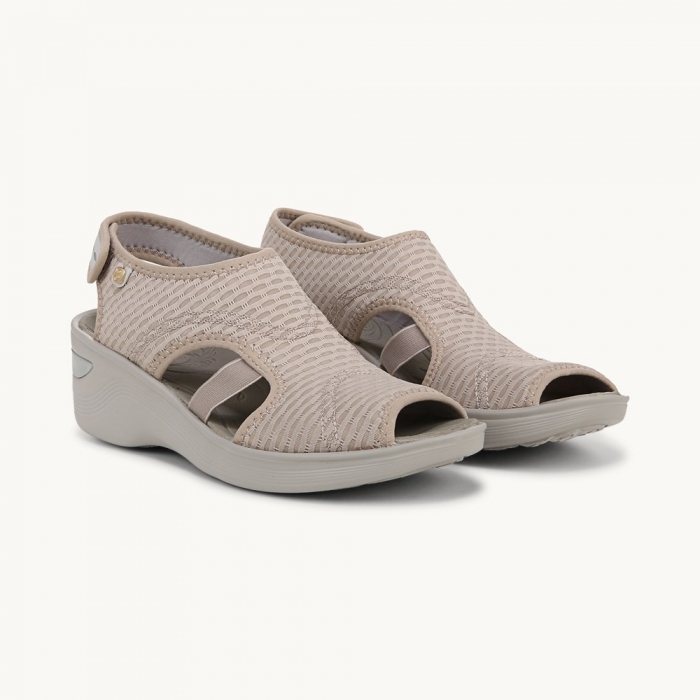LifeStride Dream Wedge Sandal - Beige Fabric