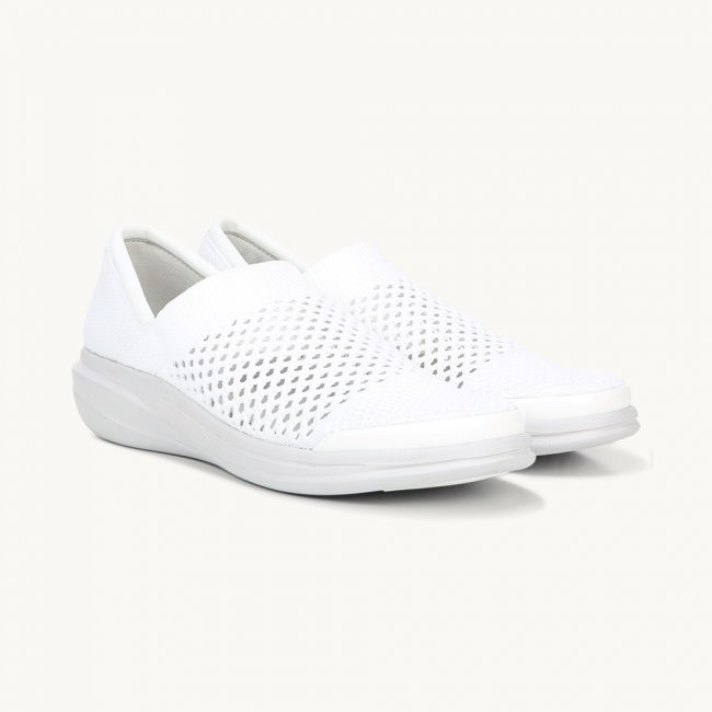 LifeStride Charlie Knit Slip On - White Fabric