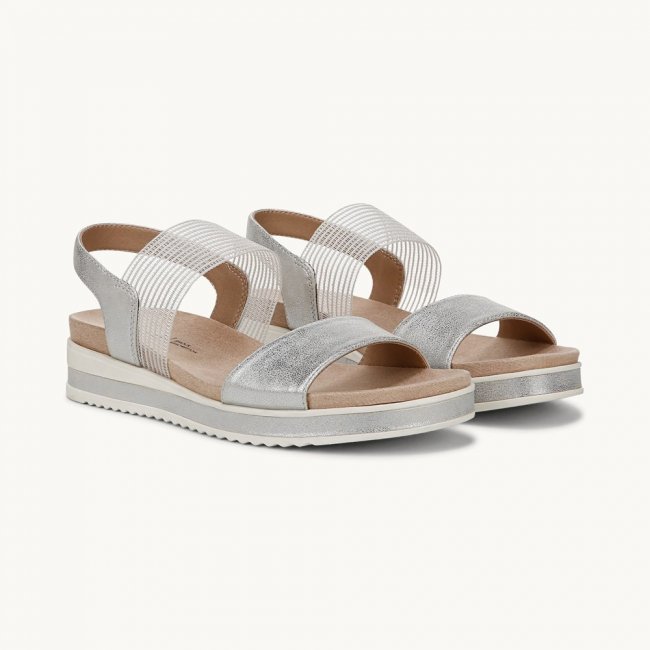 LifeStride Zing Slingback Sandal - Silver Faux Leather
