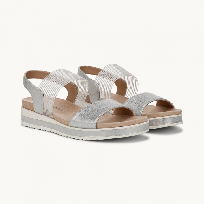 LifeStride Zing Slingback Sandal - Silver Faux Leather