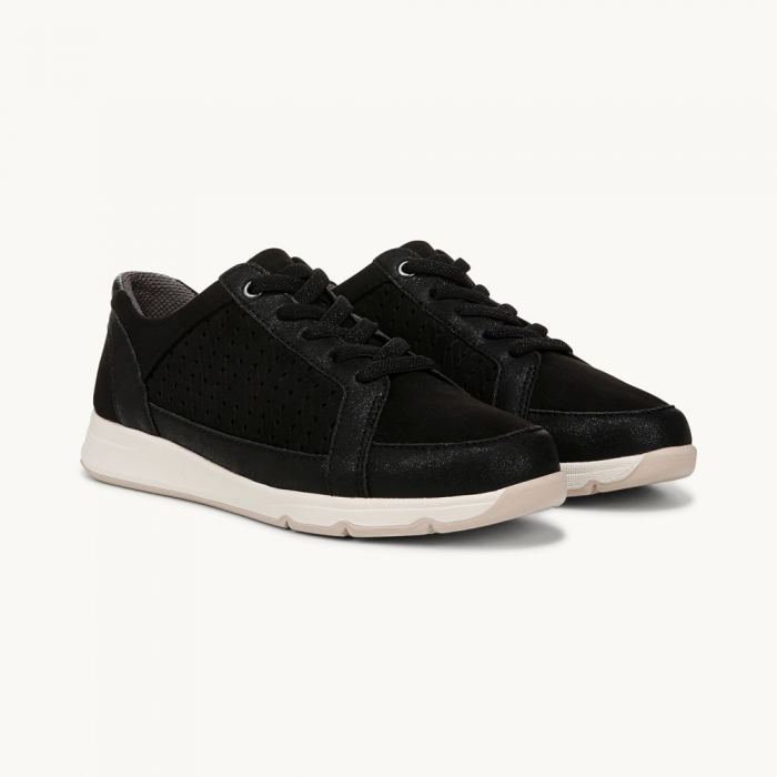 LifeStride Recover Sneaker - Black Stretch Fabric
