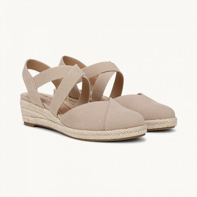 LifeStride Kimball Espadrille Wedge - Tender Taupe Fabric