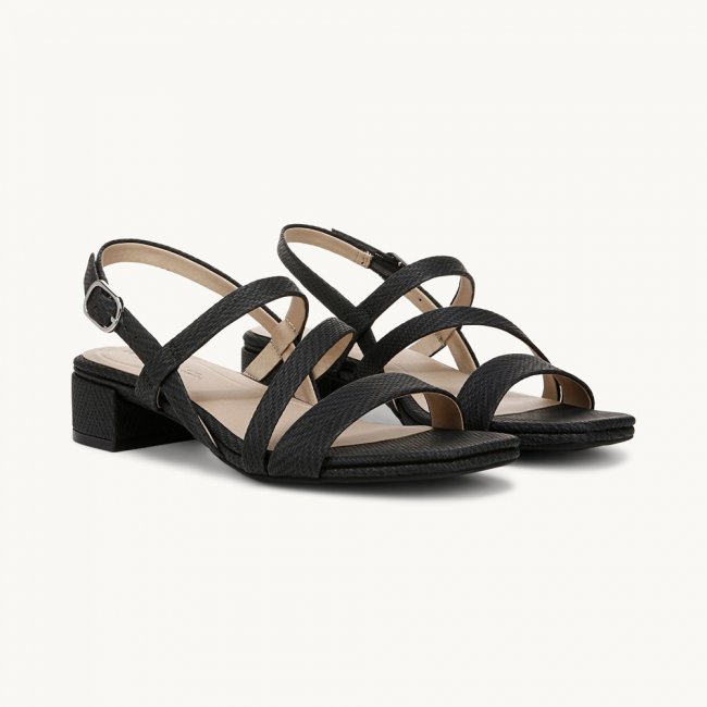 LifeStride Janet Strappy Dress Sandal - Black Faux Leather