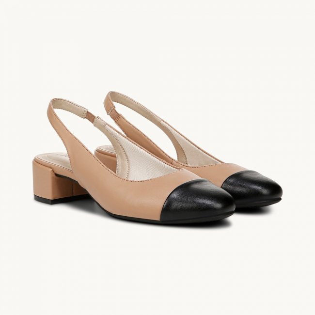 LifeStride Becoming Slingback Pump - Sienna/Black Faux Leather