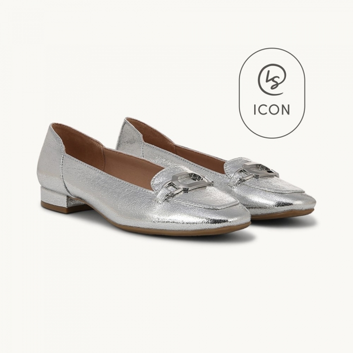 LifeStride Celine Ballet Flat - Silver Faux Leather