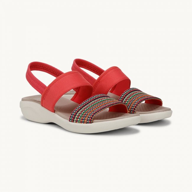 LifeStride Cali Strappy Sandal - Coral Beach Multi Fabric