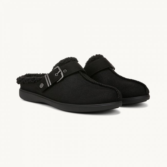 LifeStride Eternity Clog - Black Fleece Fabric