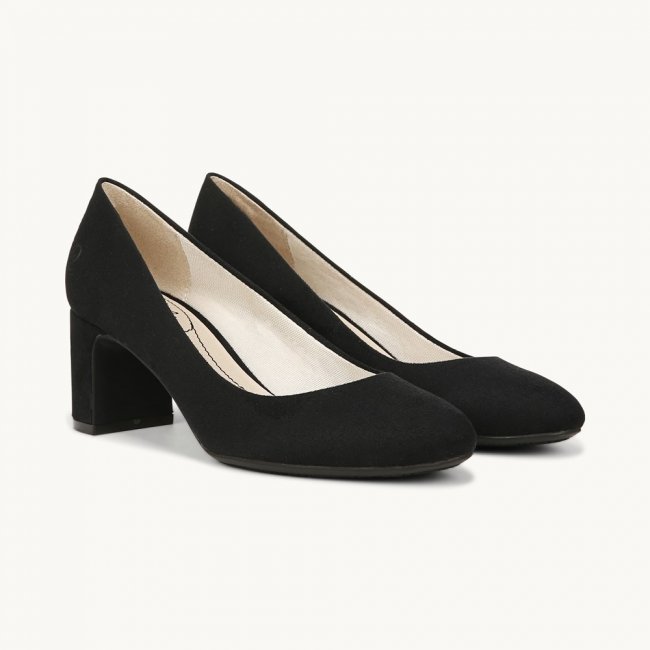 LifeStride Taylor Block Heel Pump - Black Fabric
