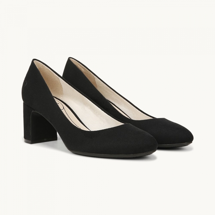 LifeStride Taylor Block Heel Pump - Black Fabric