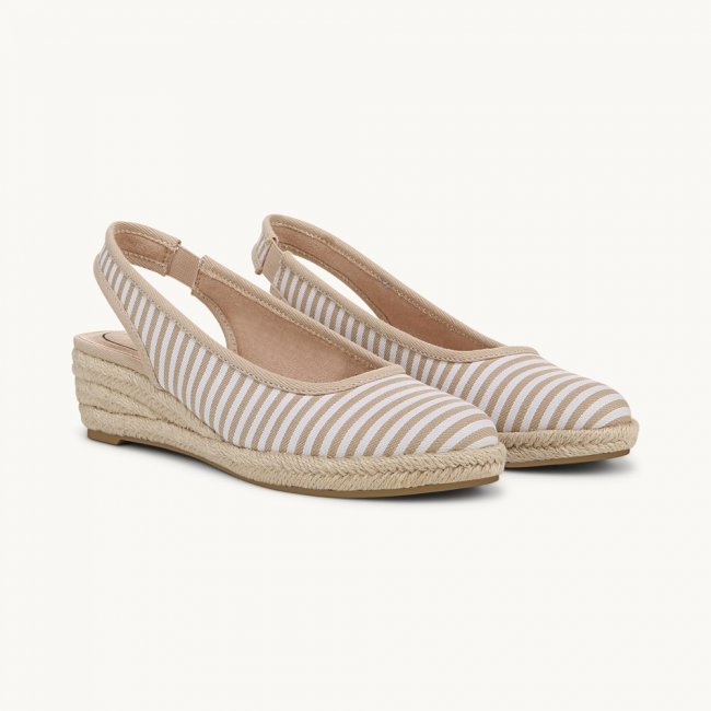 LifeStride Kayden Espadrille Wedge - Tan Fabric