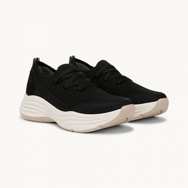 LifeStride Impact Sneaker - Black Knit Fabric