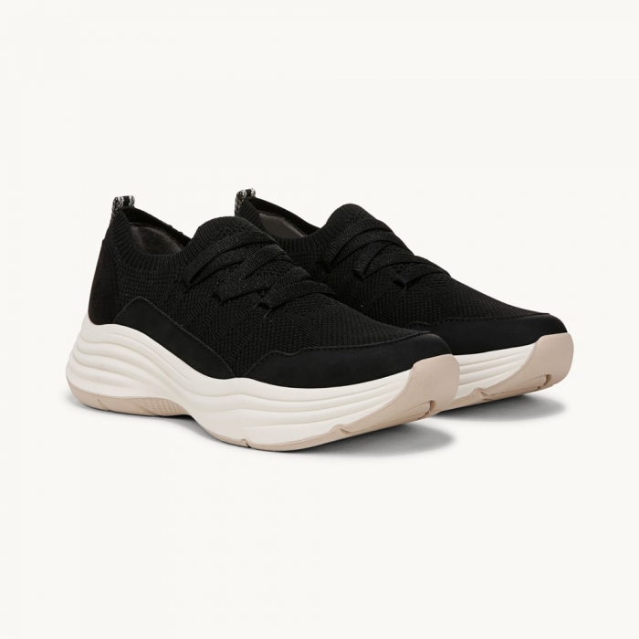 LifeStride Impact Sneaker - Black Knit Fabric