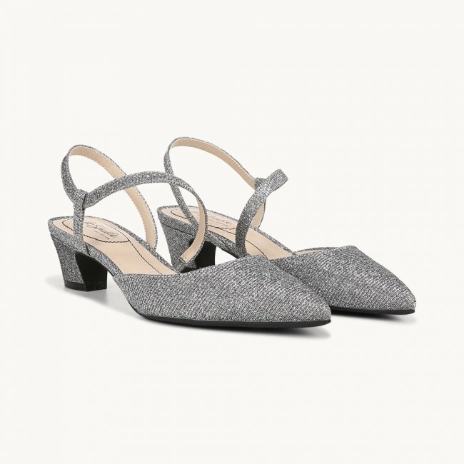 LifeStride Minimalist Pump - Pewter Rhinestone Fabric