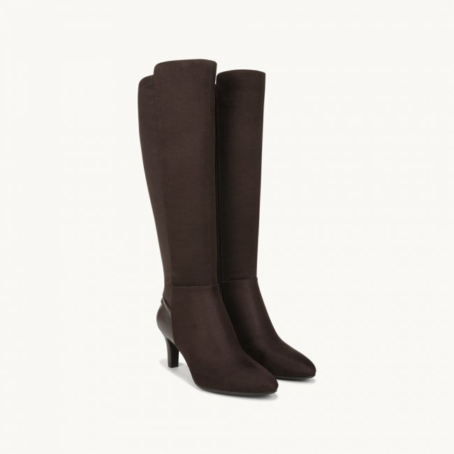 LifeStride Gracie Wide Calf Boot - Brown Fabric