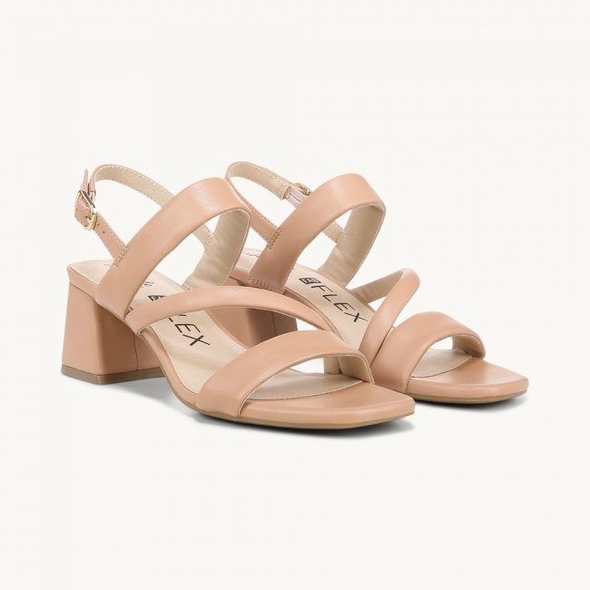 LifeStride Celia Strappy Sandal - Sienna Beige Faux Leather