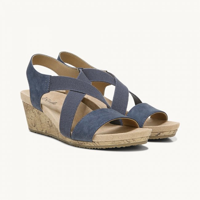 LifeStride Mexico Wedge Sandal - Navy