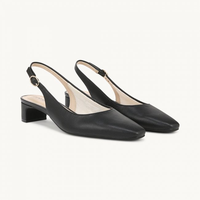 LifeStride Lorena Slingback - Black Faux Leather