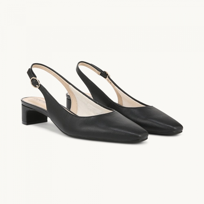 LifeStride Lorena Slingback - Black Faux Leather