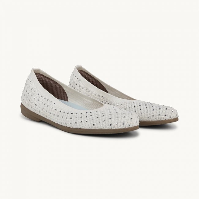 LifeStride Kallie Ballet Flat - Bright White Knit Fabric