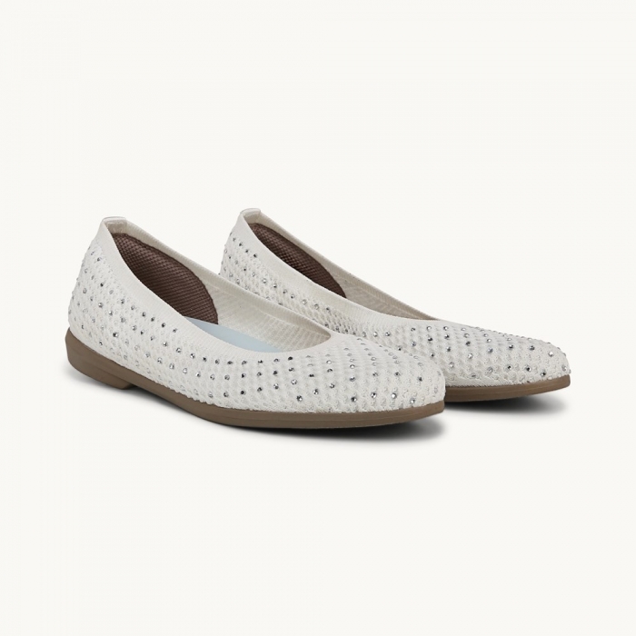 LifeStride Kallie Ballet Flat - Bright White Knit Fabric