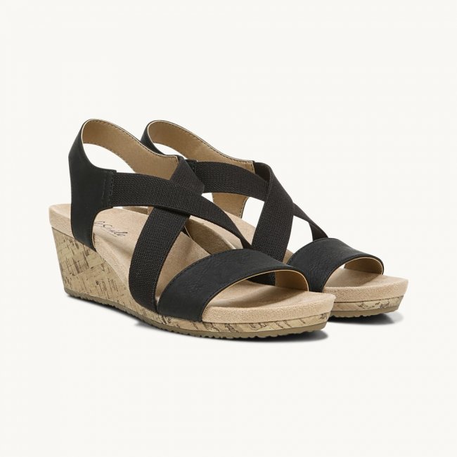 LifeStride Mexico Wedge Sandal - Black