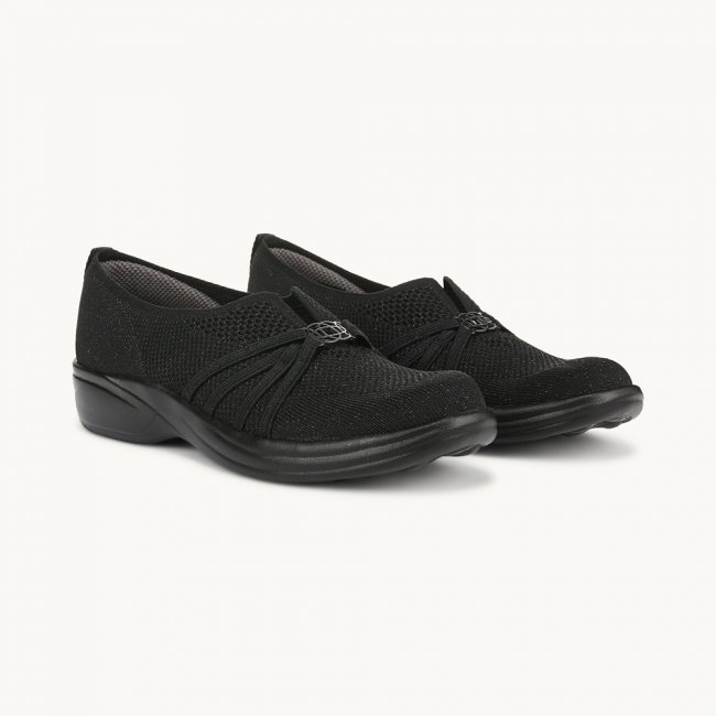LifeStride Niche Slip On - Black Knit Fabric