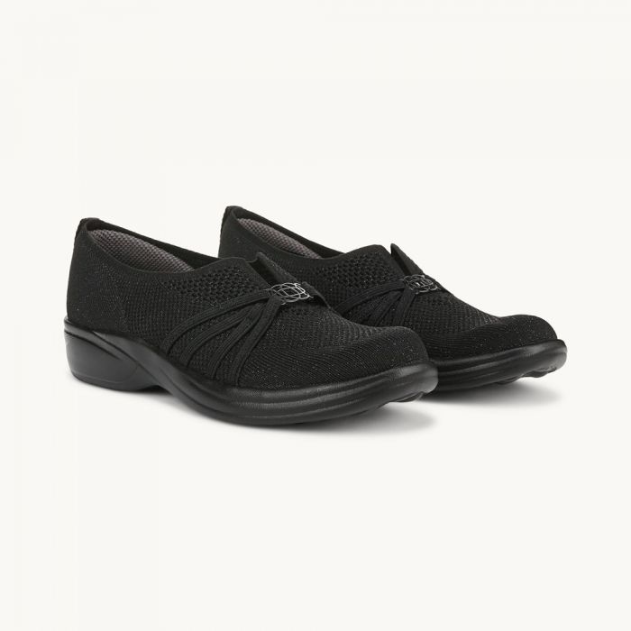 LifeStride Niche Slip On - Black Knit Fabric