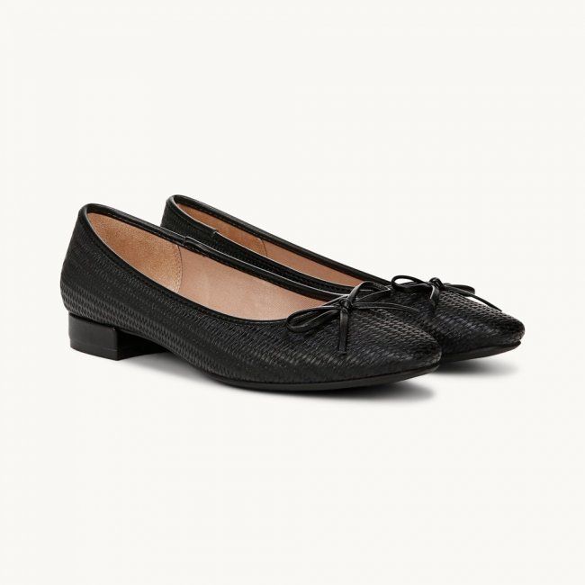 LifeStride Cheers Woven Flat - Black Faux Leather