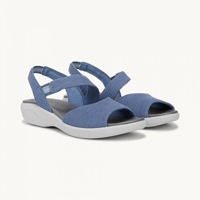 LifeStride Cheerful Strappy Sandal - Elemental Blue Waxy Fabric