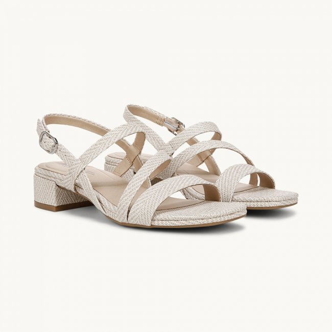 LifeStride Janet Strappy Dress Sandal - Bone Faux Leather