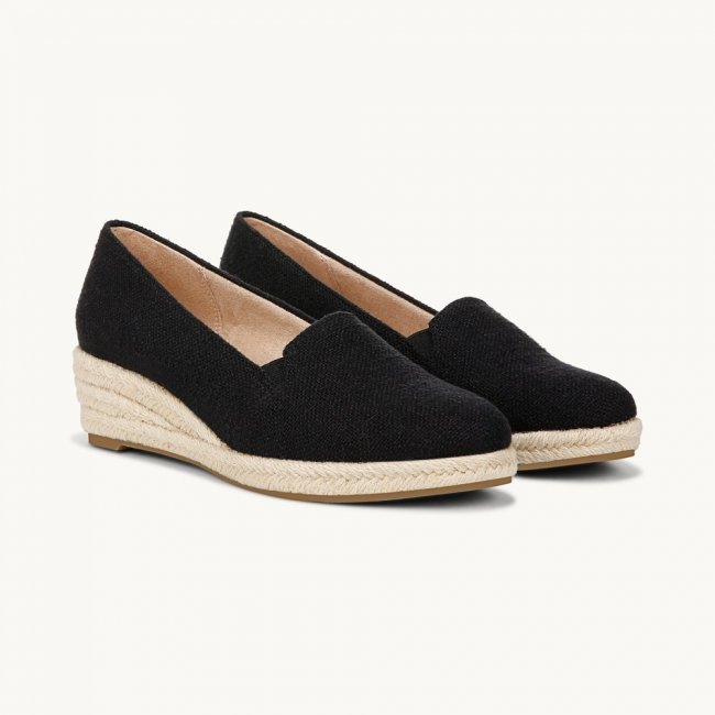 LifeStride Kamilla Wedge Slip On - Black Fabric