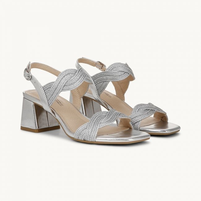 LifeStride Charnelle Slingback Dress Sandal - Silver Faux Leather