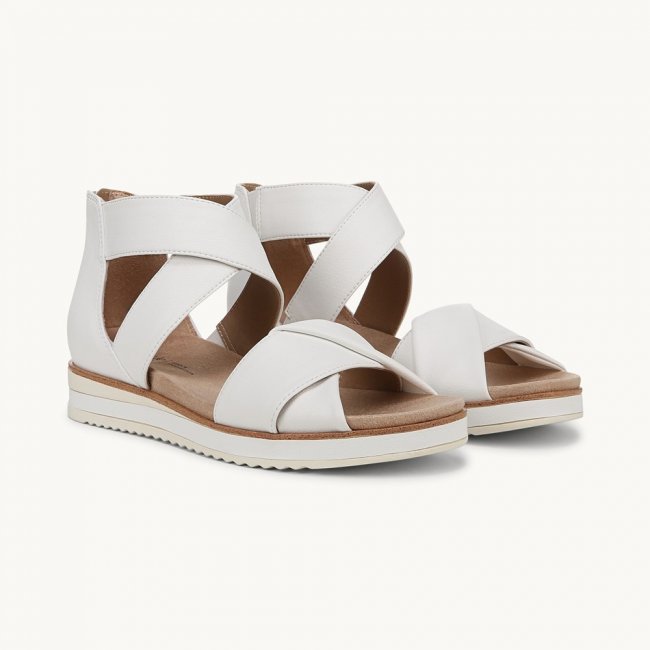 LifeStride Zoom Gladiator Sandal - Bright White Faux Leather